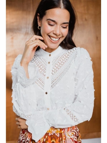 Femme9 Blouse FENNA BLOUSE WITH BRODERIE WHITE