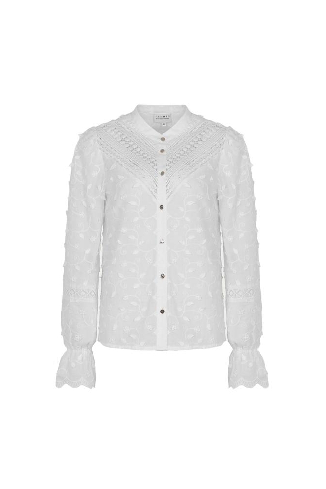FENNA BLOUSE WITH BRODERIE WHITE