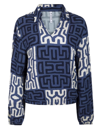 Zoso Blouse ISA FABRIC PRINTED BLOUSE 231 0008-0015 NAVY/BLUE