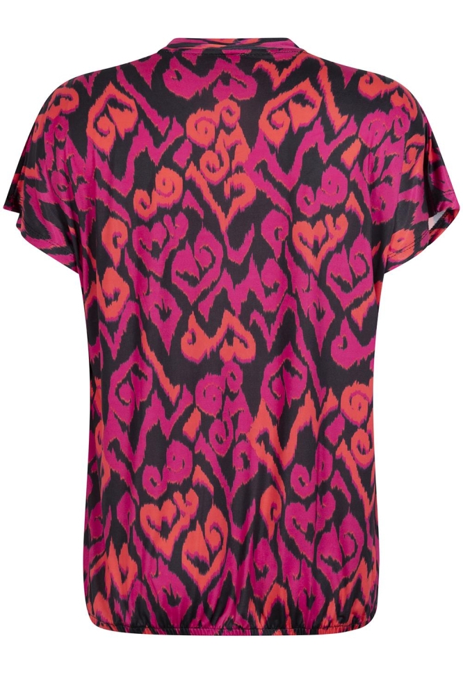 HELMA PRINTED BLOUSE 231 0008-0138 NAVY/MAGENTA