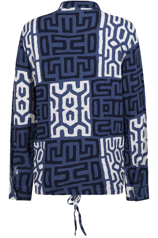 CHARLY  PRINTED BLOUSE 231 0008-0015 NAVY BLUE