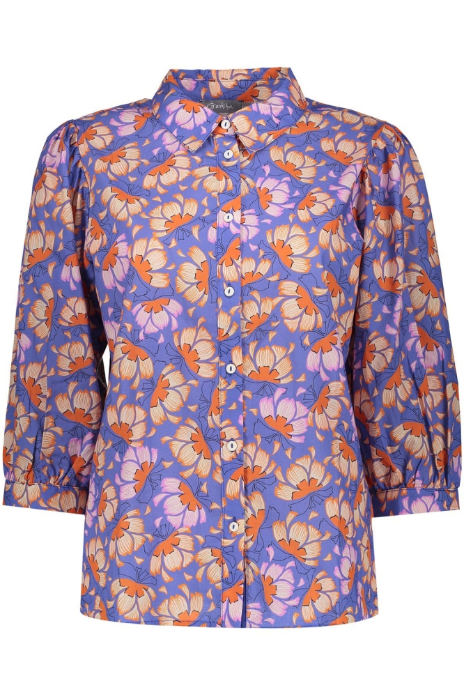BLOUSE FLOWERPRINT 33221 20 Purple/Orange