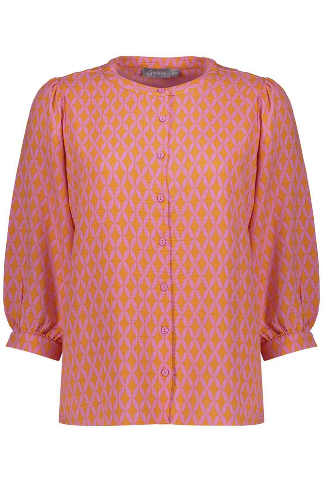 BLOUSE GRAFISCHE RUITPRINT 33245 20 Pink/Coral combi