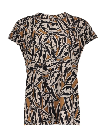 Geisha Blouse BLOUSE GRAFISCHE BLADERPRINT 33233 20 Rubber/Black combi