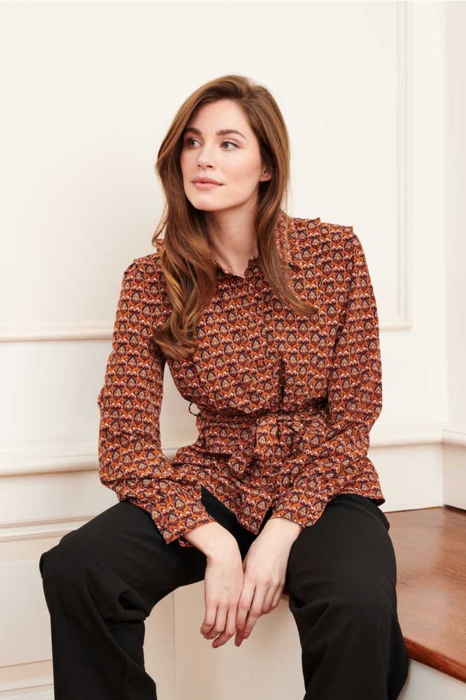 BLOUSE SELAH OI14 764 orange arches print