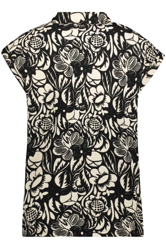 FLASH PRINTED CREPE BLOUSE 232 0000/0007 BLACK/SAND