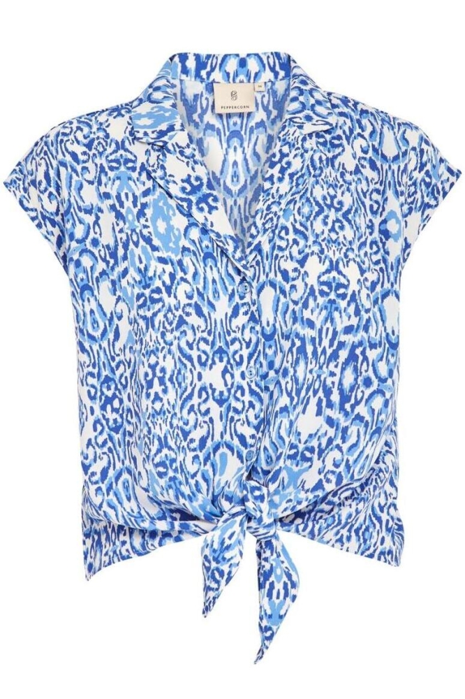 NICOLINE SLEEVELESS SHIRT PC7020 2993P MARINA BLUE PRINT
