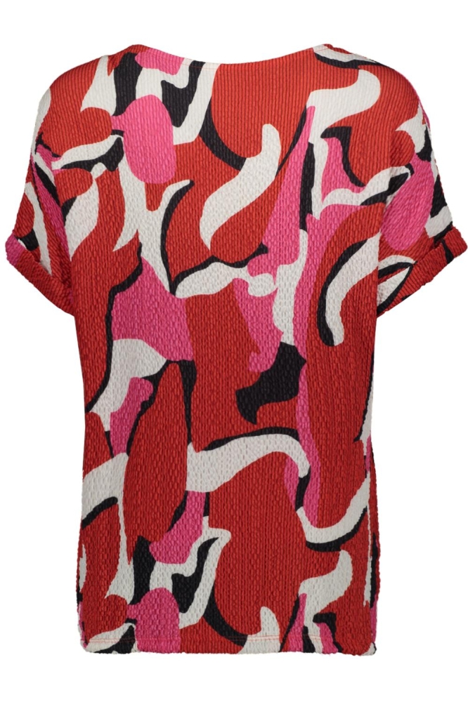 JENNA FANTASY FABRIC BLOUSE 232 1280 6000 FIERY RED MULTI