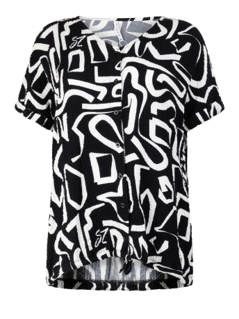 Zoso Blouse JENNA FANTASY FABRIC BLOUSE 232 0000 0016 BLACK WHITE