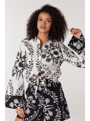 Juffrouw Jansen Blouse FIEKE H23 BLOUSE 21 OFF WHITE BLACK