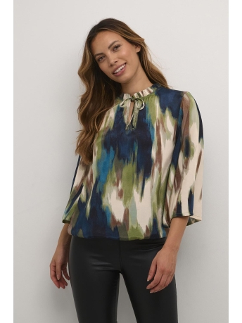 Kaffe Blouse KADORITA BLOUSE 10507592 104435 GREEN BROWN FADE