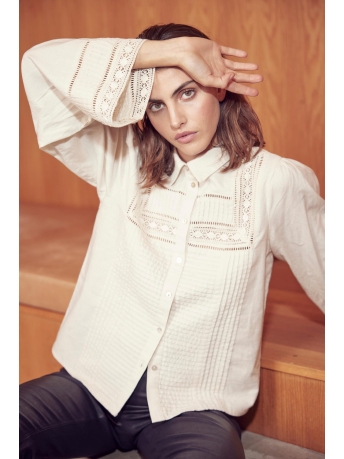 Rouge Vila Blouse VIJOLINA LS BUTTON SHIRT 14088909 BIRCH