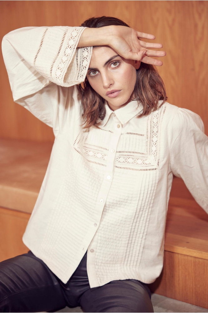 VIJOLINA LS BUTTON SHIRT 14088909 BIRCH