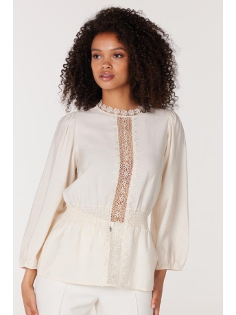 Juffrouw Jansen Blouse CELESTE W23 W755 BLOUSE LACE 000100 WINTER WHITE