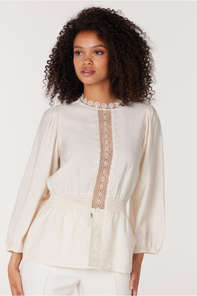 CELESTE W23 W755 BLOUSE LACE 000100 WINTER WHITE