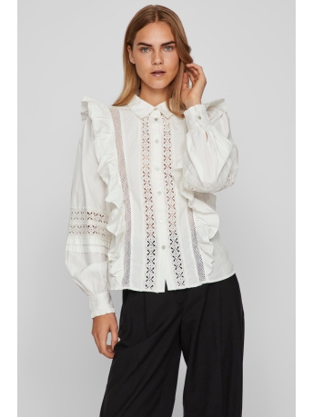 Rouge Vila Blouse VIJOSELYN LS BUTTON SHIRT 14088903 CLOUD DANCER