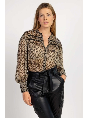 Aaiko Blouse DAIMY GRAPHICAL CHIQUE VIS 510 BLACK