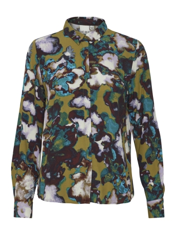 Ichi Blouse IHULLAMAY SH 20120241 202447 GREEN MOSS MULTI