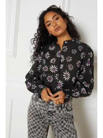 Refined Department Blouse LADIES WOVEN FLOWER LUREX BLOUSE R2308961151 BLACK 999