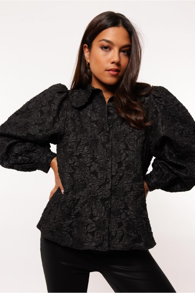 LIO BLOUSE 23WQF01 ZWART
