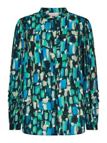 Freequent Blouse FQMALONA SHIRT 202957 BLACK W SAXONY BLUE