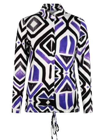 Zoso Blouse JUDITH PRINTED VISCOSEBLOUSE 234 0005 0044 OFF WHITE PURPLE