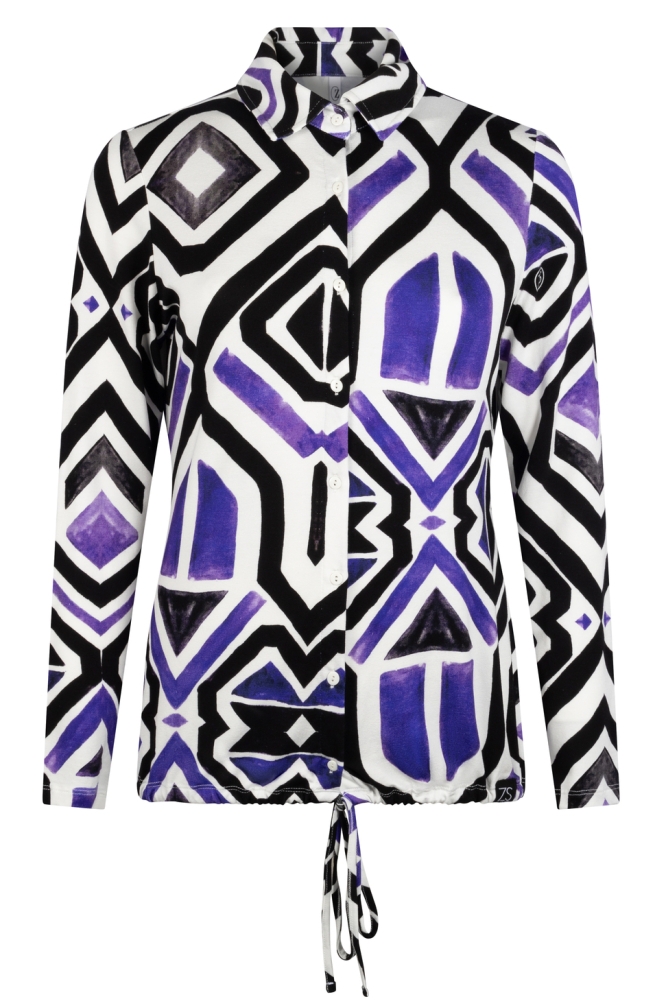 JUDITH PRINTED VISCOSEBLOUSE 234 0005 0044 OFF WHITE PURPLE