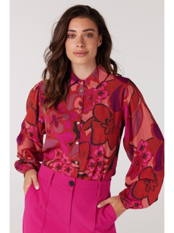 Juffrouw Jansen Blouse ENYA W23 WFP722 BLOUSE 000318 MULTI FUCHSIA