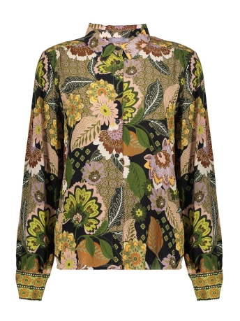 Geisha Blouse BLOUSE MET BLOEMENPRINT 33645 20 000999 Black/Cactus combi