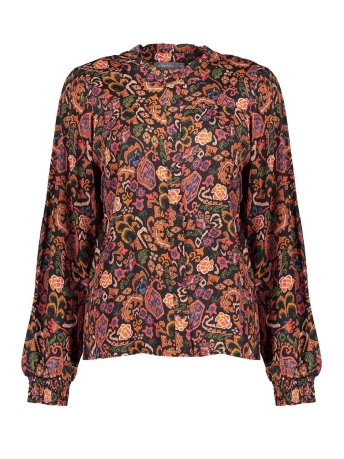 Geisha Blouse BLOUSE MET BLOEMENPRINT 33656 20 Black/Cinnamon/Red combi