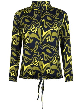 Zoso Blouse PIA PRINTED VISCOSE BLOUSE 234 0008/0074 NAVY OLIVE