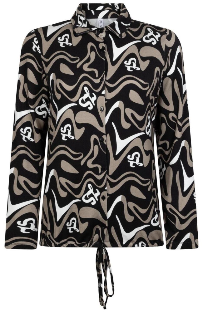 PIA PRINTED VISCOSE BLOUSE 234 0000/0800 BLACK TAUPE