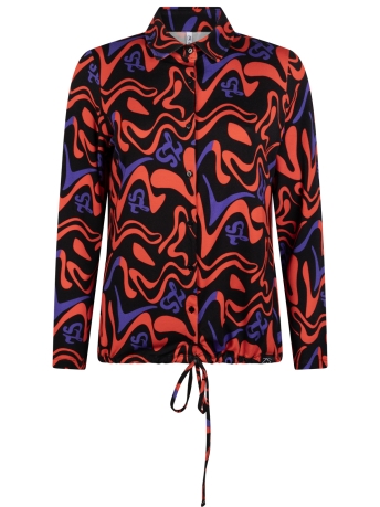 Zoso Blouse PIA PRINTED VISCOSE BLOUSE 234 0000/0800 BLACK ORANGE