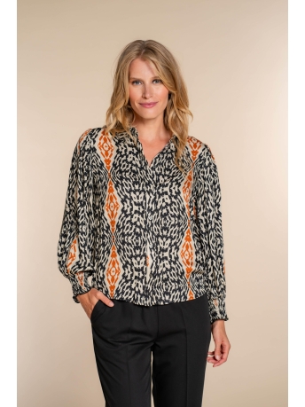 Geisha Blouse BLOUSE MET GRAFISCH PATROON 33641 20 000720 Sand/Black combi