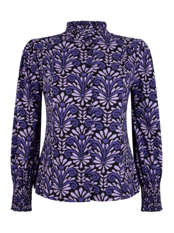 Zoso Blouse EDEN PRINTED TRAVEL BLOUSE 234 0044-0000 PURPLE BLACK