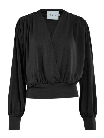 Minus T-shirt GASIA MODAL WRAP BLOUSE MI5769 100 BLACK