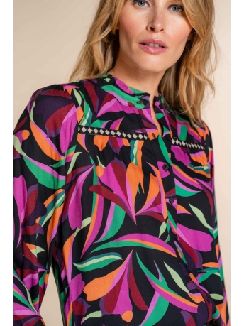 Geisha Blouse KLEURRIJKE BLOUSE 33959 20 Black/Purple combi