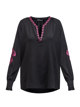 Maicazz Blouse HALEY BLOUSE WI23 20 302 BLACK MAGENTA D5