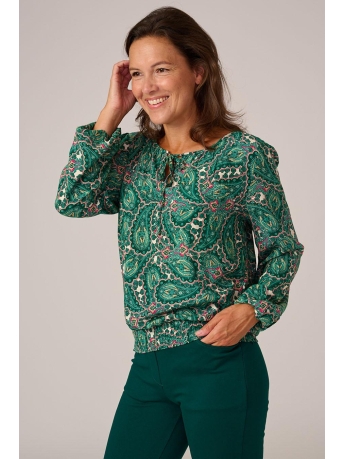 FOS Amsterdam Blouse VICKEY PAISLEY 6750 323 FOREST GREEN