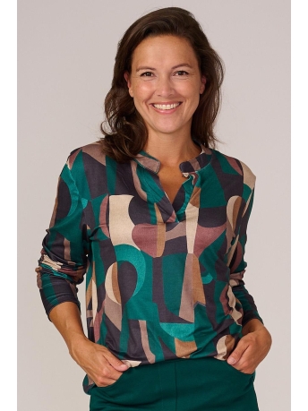 FOS Amsterdam Blouse LARA PICCA ET 6760 323 FOREST GREEN