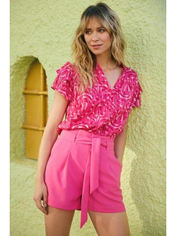 Lofty Manner Blouse BLOUSE IZABELLA PD01 312 Pink Swirl Print