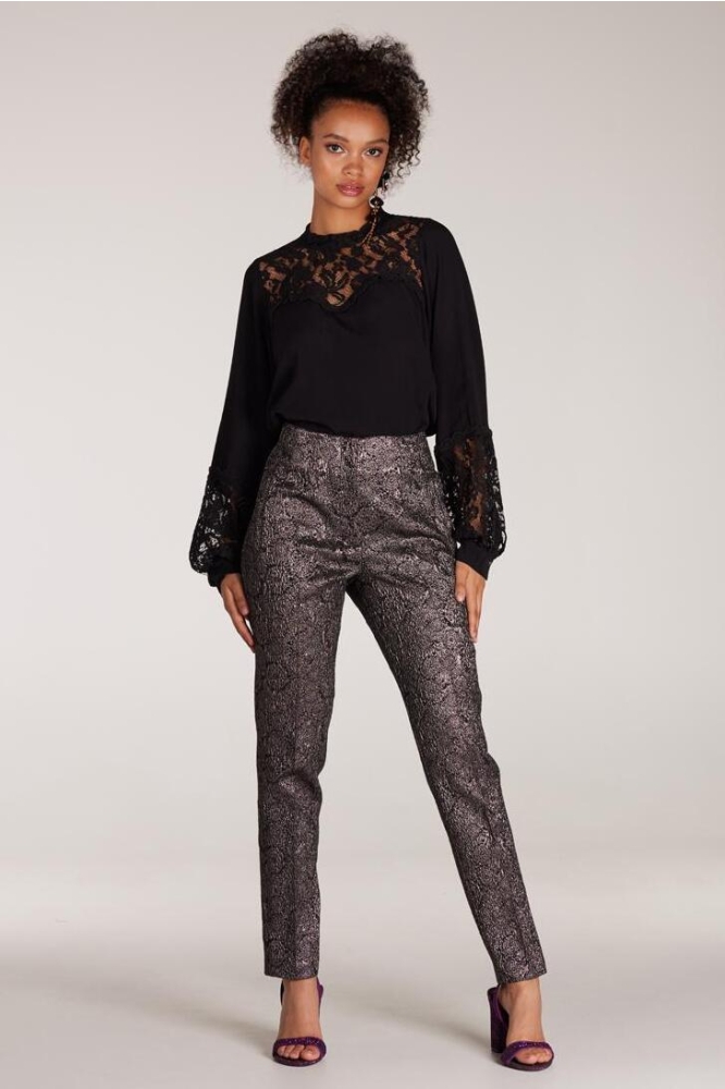 PRISHA P23 WL116 TOP WITH LACE 000999 BLACK
