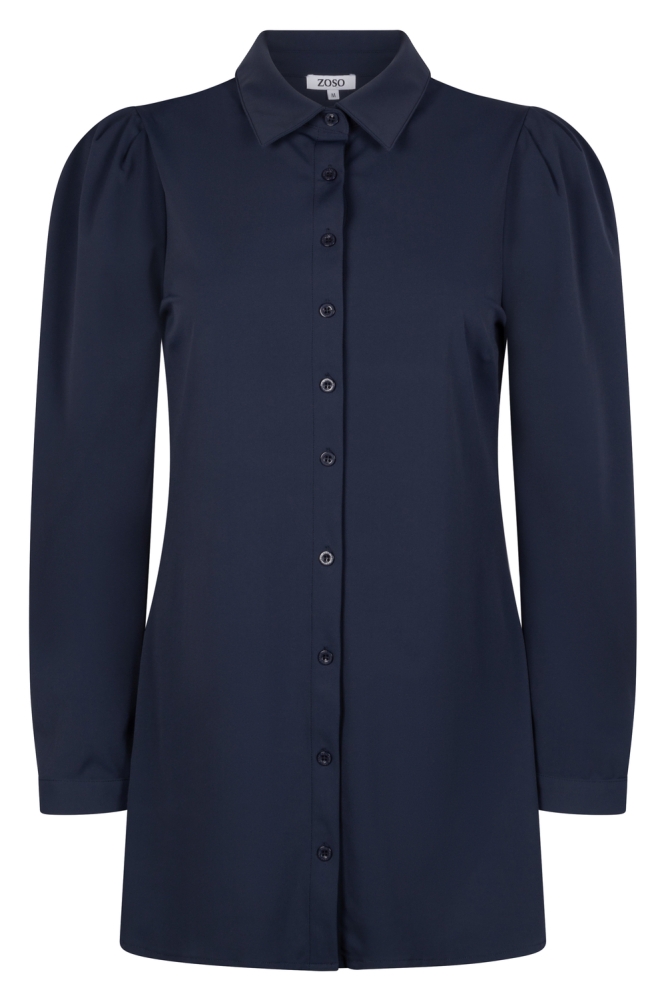 EMILY TRAVEL LONG BLOUSE 234 0008 NAVY