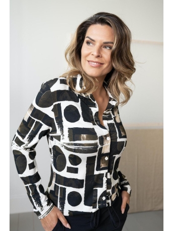 Zoso Blouse MARIA LUXURY PRINT BLOUSE 235 0145 BROWN/OFF WHITE