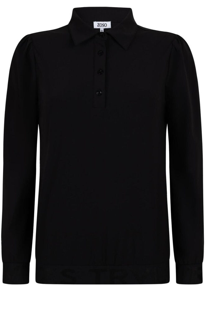 TRAVEL BLOUSE WITH TRICOTBAND JUDY 235 0000/0000 BLACK/BLACK