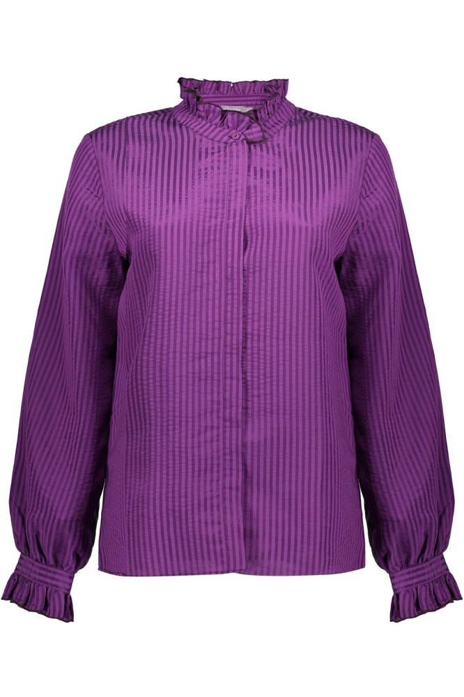 GESTREEPTE BLOUSE 33629 20 PURPLE