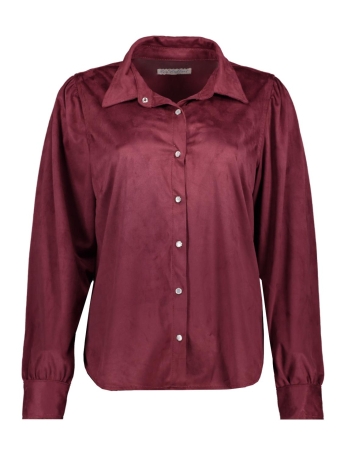 Red Button Blouse BOBIE SUEDINE SRB4091 PLUM