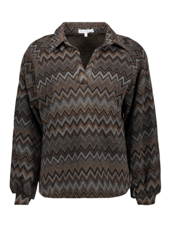 Red Button Blouse ZIGZAG SRB1214 BRONZE
