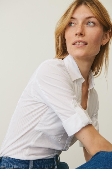Part Two witte dames blouse | Model zijaanzicht