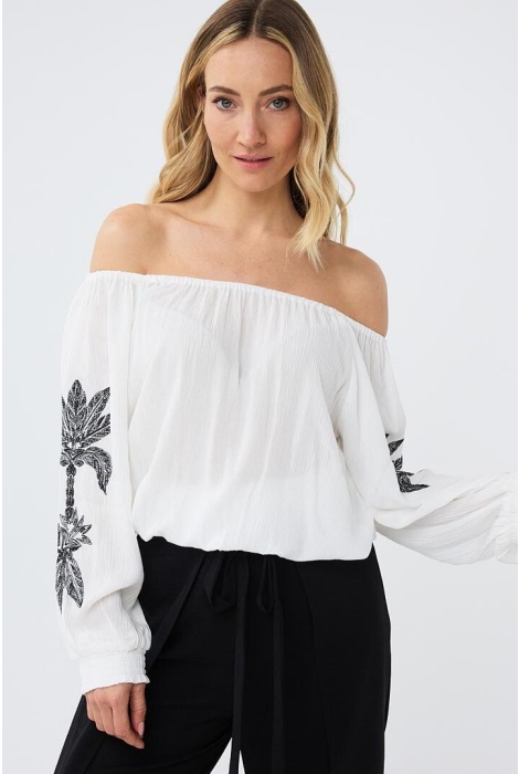 EsQualo blouse batwing embroidery